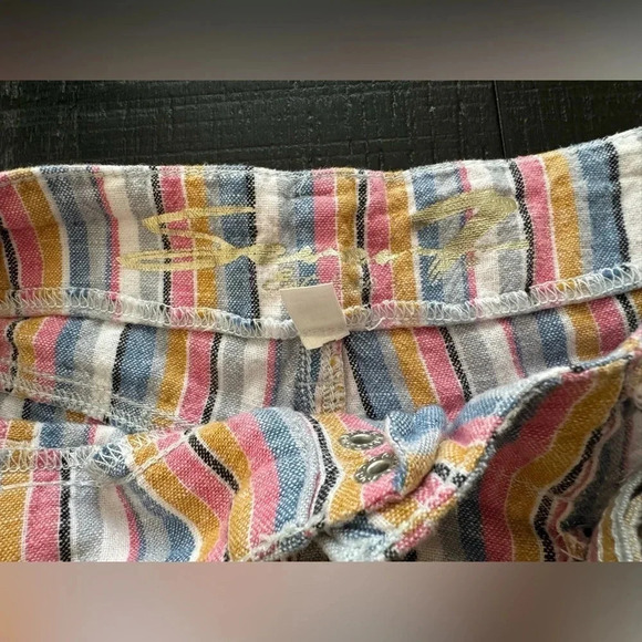 Seven7 Wide Leg Linen Rainbow Striped Linen Pants Size 10 - Picture 4 of 6